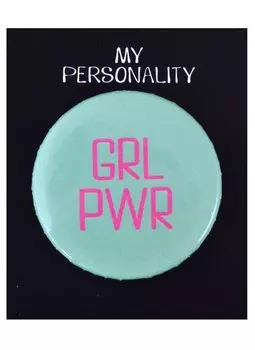 Значок круглый Girl Power (мятный) (металл) (38см) (ЗН2021-009)