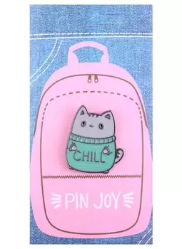 Значок Pin Joy Котик Chill (металл) (12-08599-928)