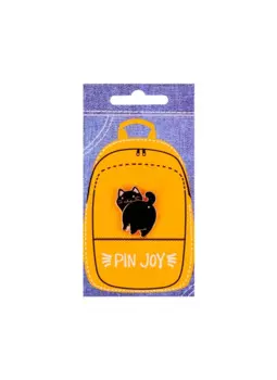Значок Pin Joy Котик с хвостиком (черный) (металл) (12-08599-920)