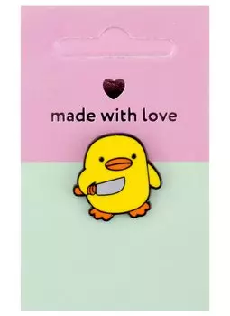 Значок Уточка с ножом (металл)