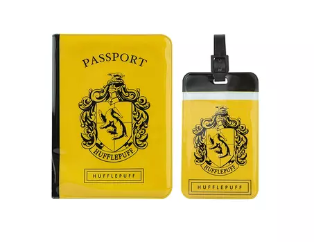 Дорожный набор Гарри Поттер Пуффендуй (обложка для паспорта, бирка для чемодана)