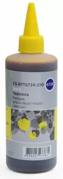 Чернила Cactus CS-EPT6734-250 (250 мл) желтый для Epson L800, L810, L850, L1800