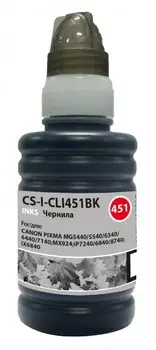 Чернила Cactus CS-I-CLI451BK черный (100 мл) для Canon Pixma iP6840, iP7240, iP8740, iX6840, MG5440