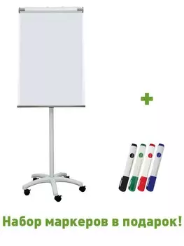 Флипчарт Cactus CS-FCR-M67x105 (67x105 см.), магнитно-маркерная, меламиновая, на роликах