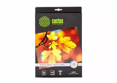 Фотобумага Cactus Prof CS-SMA426020 A4, 260г/м2, 20л., белый сатин для струйной печати