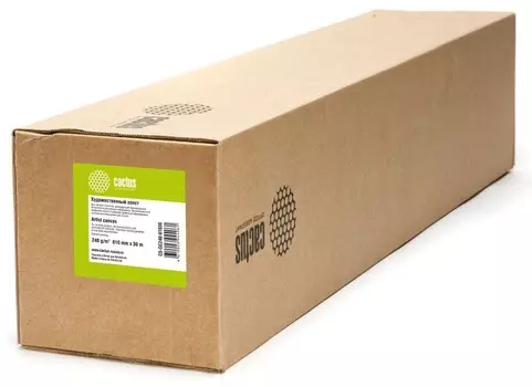 Холст Cactus CS-GC240-61030 610мм-30м/240г/м2/белый глянцевое для сольвентной, латексной, УФ печати втулка: 50.8 мм (2")