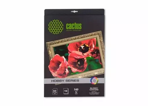 Холст Cactus CS-СGA32601 A3, 340г/м2, 10л, глянцевый хлопок для струйной печати