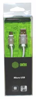 Кабель Cactus CS-ACSC09 USB-microUSB серебристый 1м универсальный