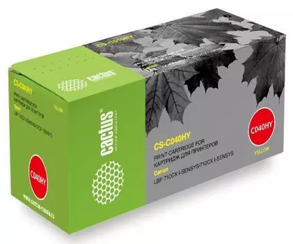 Лазерный картридж Cactus CS-C040HY (Cartridge 040H) желтый увеличенной емкости для Canon LBP 710cx i-Sensys, 712cx i-Sensys (10'000 стр.)