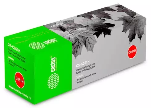 Лазерный картридж Cactus CS-C051H (Cartridge 051H) черный увеличенной емкости для Canon LBP 162dw; MF264dw i-Sensys, 267dw, 269dw (4'100 стр.)