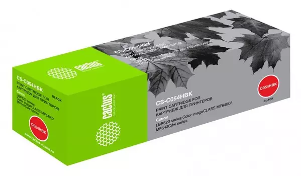 Лазерный картридж Cactus CS-C054HBK (Cartridge 054H) черный увеличенной емкости для Canon LBP 621cw, 623cdw, 641cw, 643cdw (3'100 стр.)