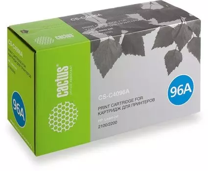 Лазерный картридж Cactus CS-C4096AR (HP 96A) черный для HP LaserJet 2100, 2100m, 2100tn, 2100se, 2100xi, 2200, 2200d, 2200dn, 2200dt (5'000 стр.)