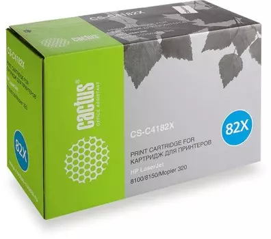 Лазерный картридж Cactus CS-C4182X (HP 82X) черный для принтеров LaserJet 8100, 8100DN, 8100MFP, 8100N, 8150, 8150DN, 8150HN, 8150MFP, 8150N, Mopier 320 (20000 стр.)