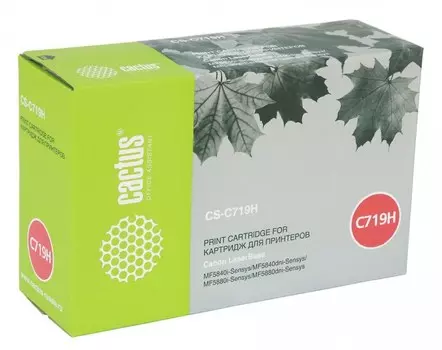 Лазерный картридж Cactus CS-C719H (Cartridge 719H) черный увеличенной емкости для Canon LaserBase MF5840 i-Sensys, MF5880 i-Sensys, MF5940 i-Sensys, MF5980 i-Sensys, LBP 6300 i-Sensys, 6310 i-Sensys, 6650 i-Sensys, 6680 i-Sensys (6'400 стр.)