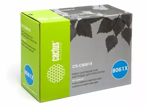 Лазерный картридж Cactus CS-C8061XR (HP 61X) черный увеличенной емкости для HP LaserJet 4100, 4100DTN, 4100MFP, 4100N, 4100TN, 4101, 4101 MFP (10'000 стр.)