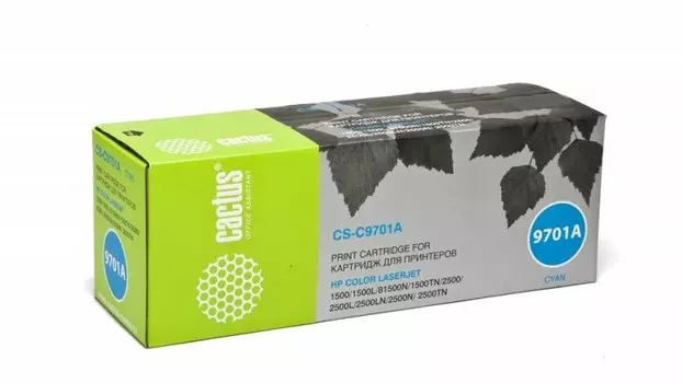 Лазерный картридж Cactus CS-C9701A (HP 121A) голубой для HP Color LaserJet 1500, 1500l, 1500lxi, 1500n, 1500tn, 2500, 2500l (4'000 стр.)