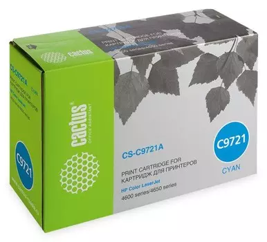 Лазерный картридж Cactus CS-C9721A (HP 641A) голубой для принтеров HP Color LaserJet 4600, 4600DN, 4600DTN, 4600HDN, 4600N, 4610, 4650, 4650DN, 4650DTN, 4650HDN, 4650N (8000 стр.)