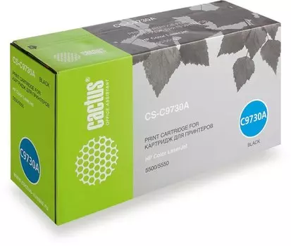 Лазерный картридж Cactus CS-C9730A (HP 645A) черный для принтеров HP Color LaserJet 5500, 5500DN, 5500DTN, 5500HDN, 5500TDN, 5500N, 5550, 5550DN, 5550DTN, 5550HDN, 5550N (13000 стр.)