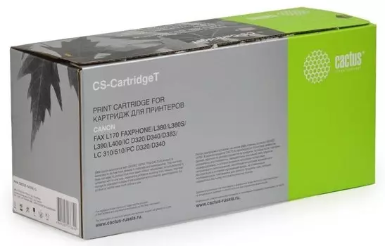 Лазерный картридж Cactus CS-Cartridge TR (Cartridge T) черный для Canon Fax L170 Faxphone, L380, L380s i-Sensys, L390 i-Sensys, L400; imageClass D320, D340, D383; Laser Class 310, 510; PC D320, D340 (3'500 стр.)