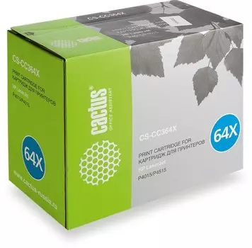 Лазерный картридж Cactus CS-CC364XS (HP 64X) черный увеличенной емкости для HP LaserJet P4010, P4015, P4015dn, P4015n, P4015tn, P4015x, P4510, P4515, P4515n, P4515tn, P4515x, P4515xm (24'000 стр.)