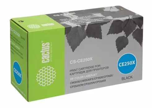 Лазерный картридж Cactus CS-CE250XR (HP 504X) черный увеличенной емкости для HP Color LaserJet CM3530, CM3530fs, CM3530fs MFP, CP3520, CP3525, CP3525dn, CP3525n, CP3525x (10'500 стр.)