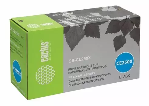 Лазерный картридж Cactus CS-CE250XV (HP 504X) черный увеличенной емкости для HP Color LaserJet CM3530, CM3530fs, CM3530fs MFP, CP3520, CP3525, CP3525dn, CP3525n, CP3525x (10'500 стр.)
