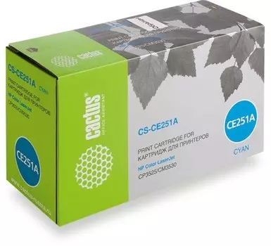 Лазерный картридж Cactus CS-CE251AV (HP 504A) голубой для HP Color LaserJet CM3530, CM3530fs, CM3530fs MFP, CP3520, CP3525, CP3525dn (7'000 стр.)