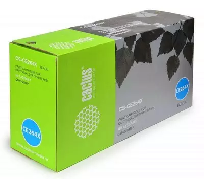 Лазерный картридж Cactus CS-CE264XV (HP 646X) черный увеличенной емкости для HP Color LaserJet CM4540 MFP, CM4540f MFP, CM4540fskm MFP, CM4540mfp Enterprise (17'000 стр.)