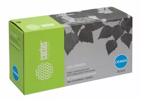 Лазерный картридж Cactus CS-CE400XV (HP 507X) черный увеличенной емкости для HP Color LaserJet M551, M551dn Enterprise (CF082A), M551n Enterprise, M551xh Enterprise 500, M570, M570dn, M570dw, M575, M575dn, M575f (11'000 стр.)