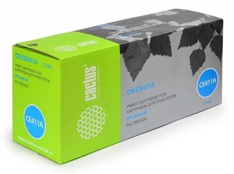 Лазерный картридж Cactus CS-CE411A (HP 305A) голубой для HP Color LaserJet M351, M351a Pro, M375, M375nw MFP Pro, M451, M451dn Pro, M451dw Pro, M451nw Pro, M475, M475dn MFP Pro, M475dw MFP Pro (2'600 стр.)
