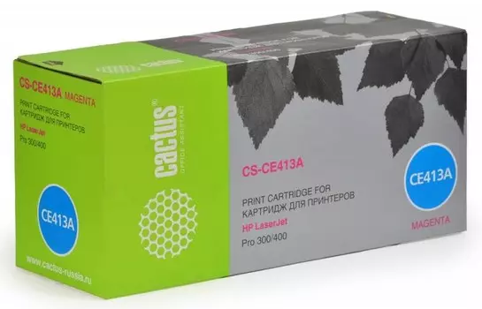 Лазерный картридж Cactus CS-CE413A (HP 305A) пурпурный для HP Color LaserJet M351, M351a Pro, M375, M375nw MFP Pro, M451, M451dn Pro, M451dw Pro, M451nw Pro, M475, M475dn MFP Pro, M475dw MFP Pro (2'600 стр.)
