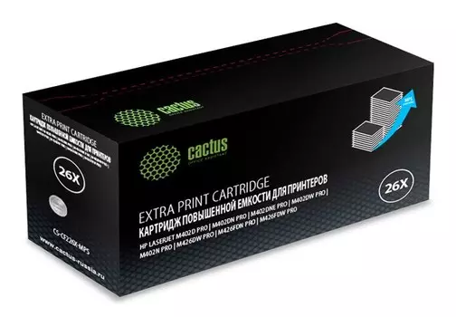 Лазерный картридж Cactus CS-CF226X-MPS (HP 26X) черный увеличенной емкости для HP LaserJet M402d, M402n, M426dw, M426fdn (12'000 стр.)