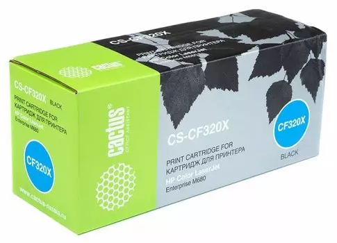 Лазерный картридж Cactus CS-CF320X (HP 653X) черный увеличенной емкости для HP Color LaserJet M680 Enterprise MFP, M680dn Enterprise MFP (CZ248A), M680f Enterprise MFP (CZ249A), M680z Enterprise flow MFP (CZ250A) (21'000 стр.)