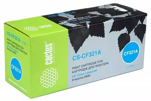 Лазерный картридж Cactus CS-CF321A (HP 653A) голубой для HP Color LaserJet M680 Enterprise MFP, M680dn Enterprise MFP (CZ248A), M680f Enterprise MFP (CZ249A), M680z Enterprise flow MFP (CZ250A) (16'500 стр.)