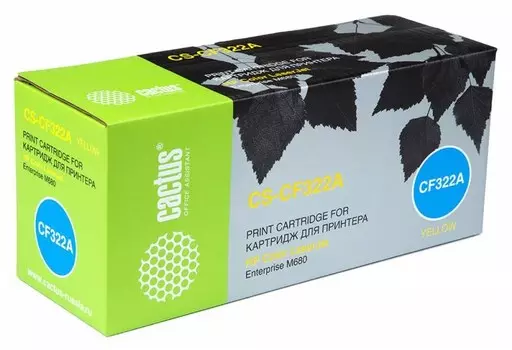 Лазерный картридж Cactus CS-CF322A (HP 653A) желтый для HP Color LaserJet M680 Enterprise MFP, M680dn Enterprise MFP (CZ248A), M680f Enterprise MFP (CZ249A), M680z Enterprise flow MFP (CZ250A) (16'500 стр.)