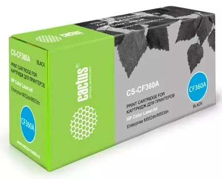 Лазерный картридж Cactus CS-CF360A (HP 508A) черный для HP Color LaserJet M552dn Enterprise, M553 series, M553dn Enterprise, M553n Enterprise, M553x Enterprise, M577c Enterprise, M577dn Enterprise, M577f Enterprise (6'000 стр.)