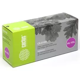 Лазерный картридж Cactus CS-D105L (MLT-D105L) черный для Samsung ML 1910, 1915, 2525, 2525w, 2540, 2540r, 2580, 2580n; SCX 4600, 4623, 4623f, 4623fn, 4623fw; SF 650, 650p (2'500 стр.)