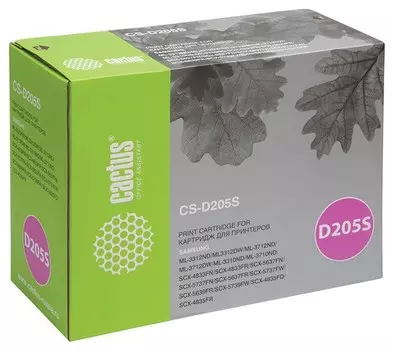Лазерный картридж Cactus CS-D205S (MLT-D205S) черный для Samsung ML3300, 3310d, 3310nd, 3312nd, 3710, 3710d, 3710nd, 3712dw, 3712nd; SCX 4833fd, 4833fr, 4833, 4835, 5637, 5637fr, 5639, 5639fr, 5737fw, 5739fw (2'000 стр.)