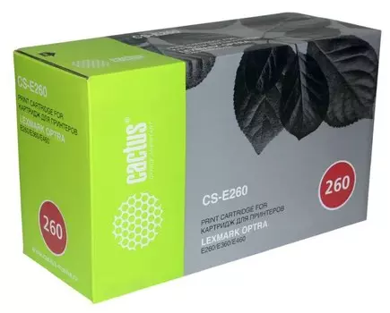 Лазерный картридж Cactus CS-E260 (E260A21E) черный для Lexmark Optra E260, E260d, E260dn, E360, E360d, E360dn, E460, E460dn, E462dtn (3'500 стр.)