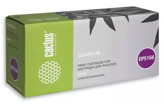 Лазерный картридж Cactus CS-EPS166 (S050166) черный для принтеров Epson EPL 6200, EPL 6200n, LP 2500 (6'000 стр.)