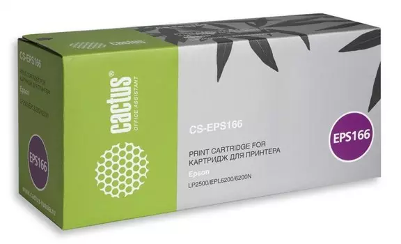 Лазерный картридж Cactus CS-EPS167 (S050167) черный для принтеров Epson EPL 6200, EPL 6200l, EPL 6200n, LP 1400, LP 2500 (3'000 стр.)