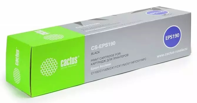 Лазерный картридж Cactus CS-EPS190 (S050190) черный для принтеров Epson AcuLaser C1100, C1100n, CX11, CX11n, CX11nf, CX11nfc (4'000 стр.)