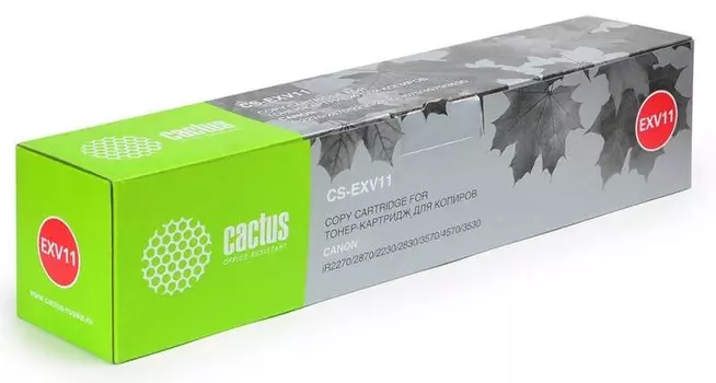 Лазерный картридж Cactus CS-EXV11 (C-EXV11) черный для Canon ImageRunner 2230, 2270, 2270i, 2830, 2870, 2870f, 2870i, 3025, 3025n; IR 2230, 2270, 2270i, 2830, 2870, 2870f, 2870i, 3025, 3025n, 3030, 3225, 3225n (21'000 стр.)