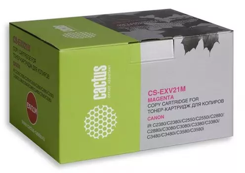 Лазерный картридж Cactus CS-EXV21M (C-EXV 21) пурпурный для Canon IR C2380, C2380i, C2550, C2550i, C2880, C2880i, C3080, C3080i, C3380, C3380e, C3380i, C3380ne, C3480, C3480i, C3580, C3580i, C3580ne, C3880, C3880i (14'000 стр.)