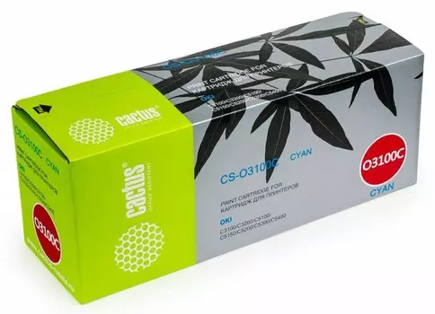 Лазерный картридж Cactus CS-O3100C (42127490) голубой для принтеров Oki C 5100, 5100n, 5200, 5200n, 5300, 5300dn, 5300n, 5400, 5400dn, 5400dtn, 5400n, 5400tn, MB 7012 (5'000 стр.)