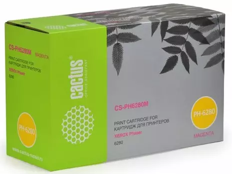 Лазерный картридж Cactus CS-PH6280M (106R01401) пурпурный увеличенной емкости для Xerox Phaser 6280, 6280dn, 6280n (5'900 стр.)