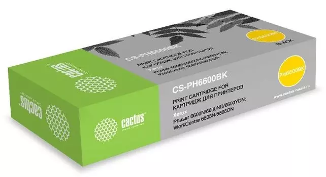 Лазерный картридж Cactus CS-PH6600BK (106R02236) черный увеличенной емкости для Xerox Phaser 6600, 6600DN; WorkCentre 6605, 6605N (8'000 стр.)