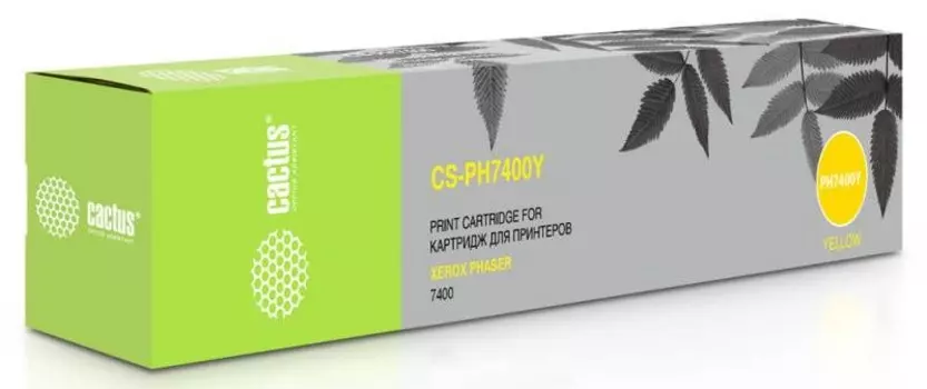 Лазерный картридж Cactus CS-PH7400Y (106R01152) желтый для Xerox Phaser 7400, 7400dn, 7400dt, 7400dx, 7400dxf, 7400n, 7400nm (9'000 стр.)