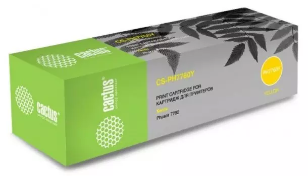 Лазерный картридж Cactus CS-PH7760Y (106R01162) желтый бар. в компл. для Xerox Phaser 7760, 7760DN, 7760DX, 7760DXF (25'000 стр.)