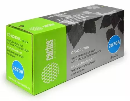 Лазерный картридж Cactus CS-Q2670A (HP 308A) черный для HP Color LaserJet 3500, 3500n, 3550, 3550n, 3700, 3700d, 3700dn, 3700dtn, 3700n (6'000 стр.)